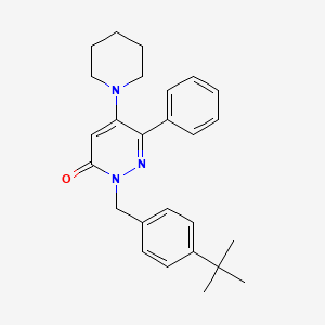molecular formula C26H31N3O B3159215 2-[4-(tert-butyl)benzyl]-6-phenyl-5-piperidino-3(2H)-pyridazinone CAS No. 861208-93-7