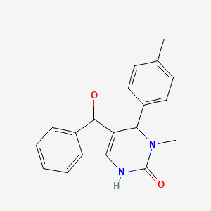 molecular formula C19H16N2O2 B3159220 3-methyl-4-(4-methylphenyl)-3,4-dihydro-1H-indeno[1,2-d]pyrimidine-2,5-dione CAS No. 861209-17-8