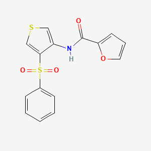 molecular formula C15H11NO4S2 B3159239 N-[4-(benzenesulfonyl)thiophen-3-yl]furan-2-carboxamide CAS No. 861209-96-3