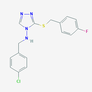 molecular formula C16H14ClFN4S B315924 N-(4-chlorobenzyl)-3-[(4-fluorobenzyl)sulfanyl]-4H-1,2,4-triazol-4-amine 
