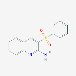 molecular formula C16H14N2O2S B3159253 3-[(2-Methylphenyl)sulfonyl]-2-quinolinylamine CAS No. 861210-75-5