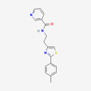 molecular formula C18H17N3OS B3159273 N-{2-[2-(4-methylphenyl)-1,3-thiazol-4-yl]ethyl}pyridine-3-carboxamide CAS No. 861211-25-8