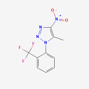 molecular formula C10H7F3N4O2 B3159294 5-methyl-4-nitro-1-[2-(trifluoromethyl)phenyl]-1H-1,2,3-triazole CAS No. 861212-68-2