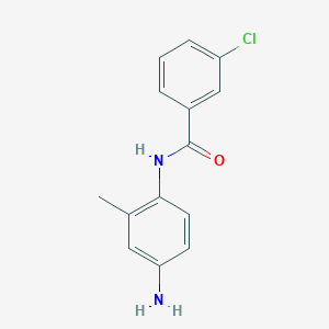 molecular formula C14H13ClN2O B3159315 N-(4-amino-2-methylphenyl)-3-chlorobenzamide CAS No. 861224-64-8