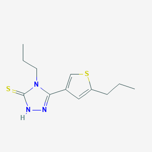 molecular formula C12H17N3S2 B3159327 4-丙基-5-(5-丙基噻吩-3-基)-4H-1,2,4-三唑-3-硫醇 CAS No. 861227-44-3