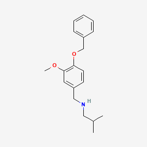 molecular formula C19H25NO2 B3159335 {[4-(Benzyloxy)-3-methoxyphenyl]methyl}(2-methylpropyl)amine CAS No. 861236-37-5