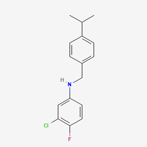 molecular formula C16H17ClFN B3159385 3-Chloro-4-fluoro-N-(4-isopropylbenzyl)aniline CAS No. 861434-42-6