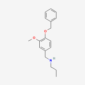 molecular formula C18H23NO2 B3159400 {[4-(Benzyloxy)-3-methoxyphenyl]methyl}(propyl)amine CAS No. 861442-63-9