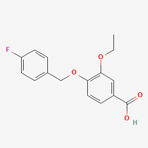 molecular formula C16H15FO4 B3159406 3-Ethoxy-4-[(4-fluorobenzyl)oxy]benzoic acid CAS No. 861452-90-6