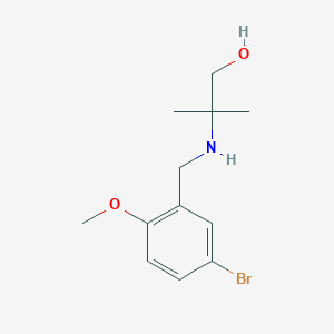 molecular formula C12H18BrNO2 B315941 2-[(5-Bromo-2-methoxybenzyl)amino]-2-methylpropan-1-ol 