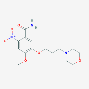 molecular formula C15H21N3O6 B3159411 4-甲氧基-5-(3-吗啉代丙氧基)-2-硝基苯甲酰胺 CAS No. 861453-16-9