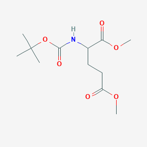 molecular formula C12H21NO6 B3159427 Tert-butyl 1,3-DI(methoxycarbonyl)propylcarbamate CAS No. 861658-15-3