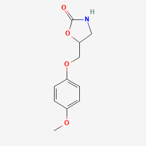 molecular formula C11H13NO4 B3159436 5-[(4-Methoxyphenoxy)methyl]-1,3-oxazolidin-2-one CAS No. 86181-90-0