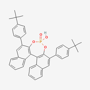 molecular formula C40H37O4P B3159449 10,16-双(4-叔丁基苯基)-13-羟基-12,14-二氧-13λ5-磷杂五环[13.8.0.02,11.03,8.018,23]三十二烷-1(15),2(11),3,5,7,9,16,18,20,22-十烯 13-氧化物 CAS No. 861909-30-0