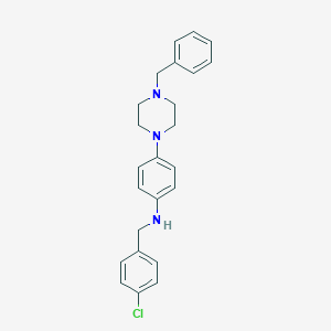 molecular formula C24H26ClN3 B315946 N-[4-(4-benzyl-1-piperazinyl)phenyl]-N-(4-chlorobenzyl)amine 