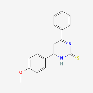 molecular formula C17H16N2OS B3159464 6-(4-Methoxy-phenyl)-4-phenyl-5,6-dihydro-1H-pyrimidine-2-thione CAS No. 86212-45-5