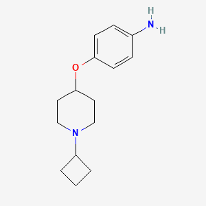 molecular formula C15H22N2O B3159473 4-((1-Cyclobutylpiperidin-4-yl)oxy)aniline CAS No. 862310-33-6