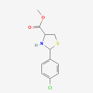 molecular formula C11H12ClNO2S B3159513 2-(4-氯苯基)-1,3-噻唑烷-4-羧酸甲酯 CAS No. 86264-82-6
