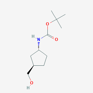 molecular formula C11H21NO3 B3159528 叔丁基 N-[(1R,3R)-3-(羟甲基)环戊基]氨基甲酸酯 CAS No. 862700-39-8