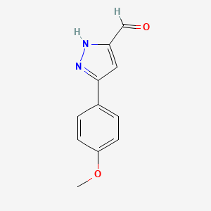 molecular formula C11H10N2O2 B3159554 3-(4-methoxyphenyl)-1H-pyrazole-5-carbaldehyde CAS No. 862816-08-8