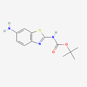 molecular formula C12H15N3O2S B3159556 6-Aminobenzothiazol-2-yl tert-butyl carbamate CAS No. 862822-07-9