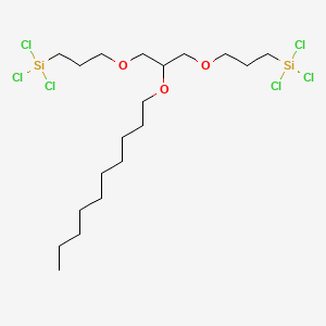 molecular formula C19H38Cl6O3Si2 B3159572 1,3-Bis(3-trichlorosilylpropoxy)-2-decyloxypropane CAS No. 862912-02-5