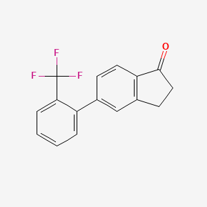 molecular formula C16H11F3O B3159608 5-(2-(Trifluoromethyl)phenyl)-1-indanone CAS No. 863479-28-1
