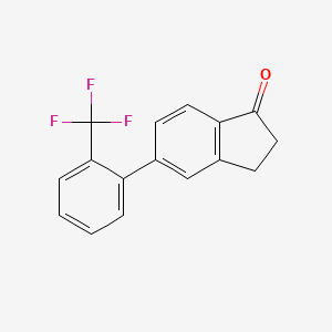 molecular formula C16H11F3O B3159608 5-(2-(三氟甲基)苯基)-1-茚满酮 CAS No. 863479-28-1