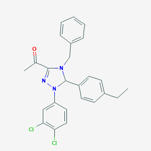 molecular formula C25H23Cl2N3O B315963 1-[4-benzyl-1-(3,4-dichlorophenyl)-5-(4-ethylphenyl)-4,5-dihydro-1H-1,2,4-triazol-3-yl]ethanone 