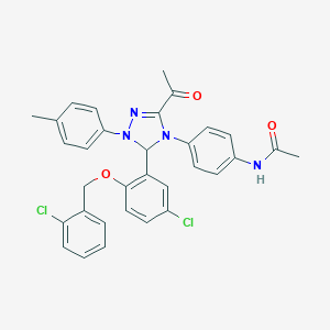 N-{4-[3-acetyl-5-{5-chloro-2-[(2-chlorobenzyl)oxy]phenyl}-1-(4-methylphenyl)-1,5-dihydro-4H-1,2,4-triazol-4-yl]phenyl}acetamide