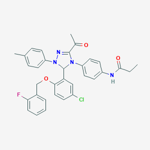 N-{4-[3-acetyl-5-{5-chloro-2-[(2-fluorobenzyl)oxy]phenyl}-1-(4-methylphenyl)-1,5-dihydro-4H-1,2,4-triazol-4-yl]phenyl}propanamide