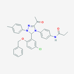 N-{4-[3-acetyl-5-[2-(benzyloxy)-5-chlorophenyl]-1-(4-methylphenyl)-1,5-dihydro-4H-1,2,4-triazol-4-yl]phenyl}propanamide