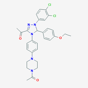 molecular formula C30H31Cl2N5O3 B315969 1-(4-{4-[3-acetyl-1-(3,4-dichlorophenyl)-5-(4-ethoxyphenyl)-1,5-dihydro-4H-1,2,4-triazol-4-yl]phenyl}piperazin-1-yl)ethanone 