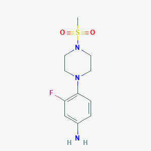 molecular formula C11H16FN3O2S B3159701 3-Fluoro-4-[4-(methylsulfonyl)piperazino]aniline CAS No. 864146-96-3