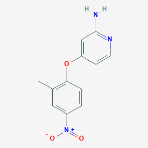 molecular formula C12H11N3O3 B3159721 4-(2-Methyl-4-nitrophenoxy)pyridin-2-amine CAS No. 864244-98-4