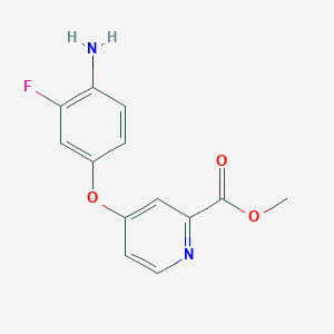 molecular formula C13H11FN2O3 B3159728 Methyl 4-(4-amino-3-fluorophenoxy)pyridine-2-carboxylate CAS No. 864245-61-4