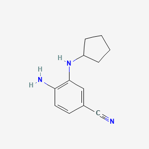 molecular formula C12H15N3 B3159735 4-Amino-3-(cyclopentylamino)benzonitrile CAS No. 864275-10-5