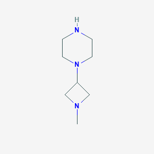 molecular formula C8H17N3 B3159748 1-(1-甲基氮杂环丁烷-3-基)哌嗪 CAS No. 864350-81-2