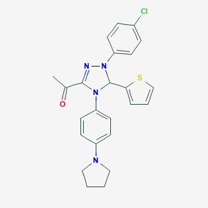 1-[1-(4-chlorophenyl)-4-[4-(1-pyrrolidinyl)phenyl]-5-(2-thienyl)-4,5-dihydro-1H-1,2,4-triazol-3-yl]ethanone