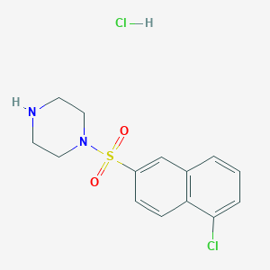 molecular formula C14H16Cl2N2O2S B3159808 4-(5-Chloro-naphthalene-2-sulfonyl)-piperazine hydrochloride CAS No. 864759-58-0