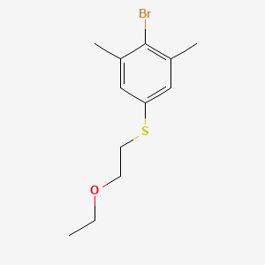 molecular formula C12H17BrOS B3159878 (4-Bromo-3,5-dimethylphenyl)(2-ethoxyethyl)sulfane CAS No. 865138-55-2