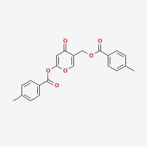molecular formula C22H18O6 B3159969 5-{[(4-甲基苯甲酰)氧基]甲基}-4-氧代-4H-吡喃-2-基 4-甲基苯甲酸酯 CAS No. 865659-02-5