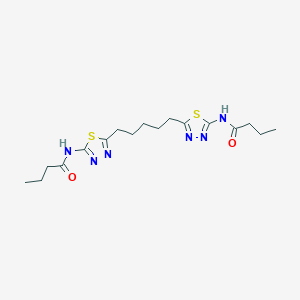 N-(5-{5-[5-(butyrylamino)-1,3,4-thiadiazol-2-yl]pentyl}-1,3,4-thiadiazol-2-yl)butanamide