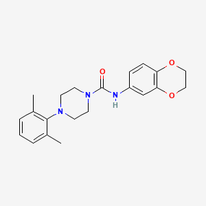 molecular formula C21H25N3O3 B3159988 N-(2,3-dihydro-1,4-benzodioxin-6-yl)-4-(2,6-dimethylphenyl)piperazine-1-carboxamide CAS No. 865659-68-3