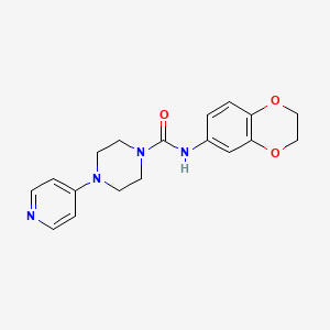 N-(2,3-dihydro-1,4-benzodioxin-6-yl)-4-(4-pyridinyl)tetrahydro-1(2H)-pyrazinecarboxamide