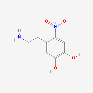 molecular formula C8H10N2O4 B031600 1,2-苯二酚，4-(2-氨基乙基)-5-硝基- CAS No. 21581-49-7