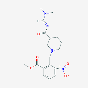 molecular formula C18H24N4O5 B3160026 Methyl 2-[[3-(dimethylaminomethylidenecarbamoyl)piperidin-1-yl]methyl]-3-nitrobenzoate CAS No. 865660-27-1