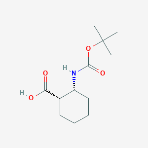 molecular formula C12H21NO4 B3160040 (1S,2R)-2-[(2-methylpropan-2-yl)oxycarbonylamino]cyclohexane-1-carboxylic acid CAS No. 865689-36-7