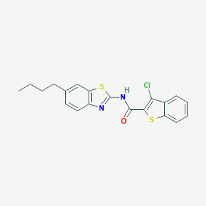 molecular formula C20H17ClN2OS2 B316006 N-(6-butyl-1,3-benzothiazol-2-yl)-3-chloro-1-benzothiophene-2-carboxamide 