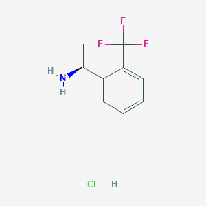 molecular formula C9H11ClF3N B3160070 (S)-1-(2-(Trifluoromethyl)phenyl)ethanamine hydrochloride CAS No. 865815-09-4
